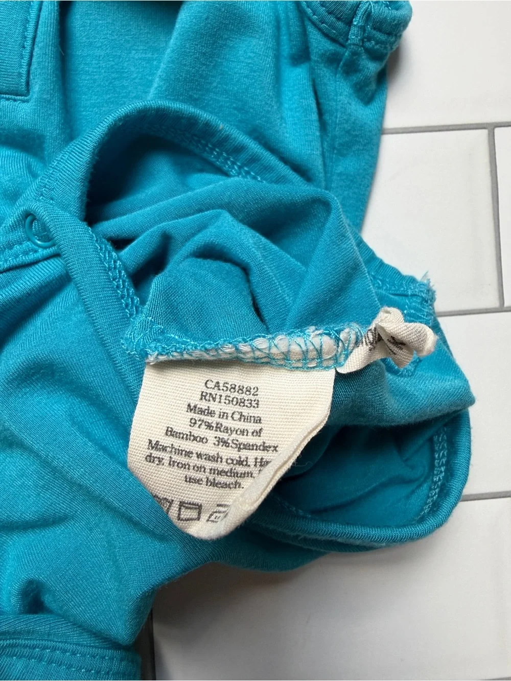 2T🪁 Kyte Baby Bamboo Teal Aqua Blue Sleeveless Henley Snap Bodysuit